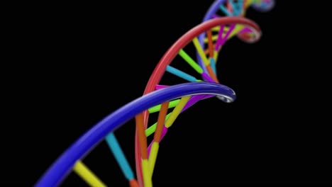 DNA-Spinning-RNA-Doppelhelix,-Langsame-Wissenschaft,-Elektronenmikroskop,-Nahaufnahme,-DOF-4k